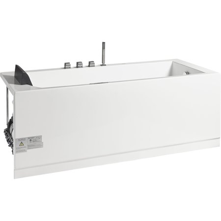 Eago 5Ft Acrylic White Rectangular Whirlpool Bathtub w Fixtures AM154ETL-R5